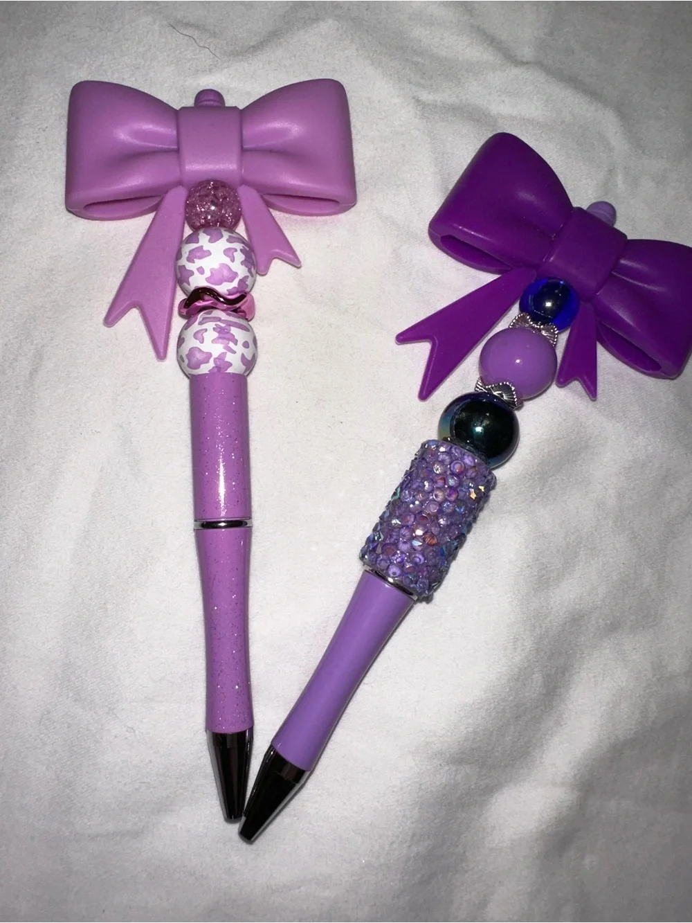 Set of Decorative Purple Bow Ballpoint Pens